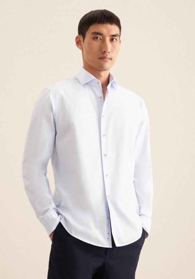 Regular Chemise décontractée Uni dans Bleu Clair | Boutique en ligne Seidensticker