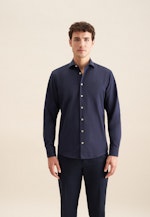 Chemise Décontractée Regular Manche Longue Sémi-Classique in Bleu Foncé |  Seidensticker Onlineshop