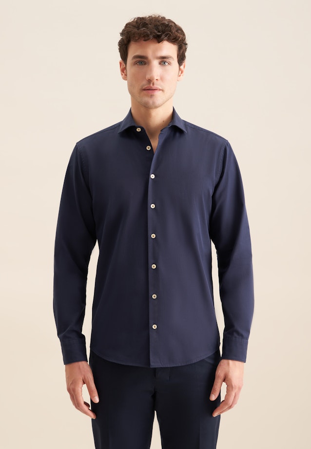 Regular Casual Hemd Uni in Dunkelblau |  Seidensticker Onlineshop