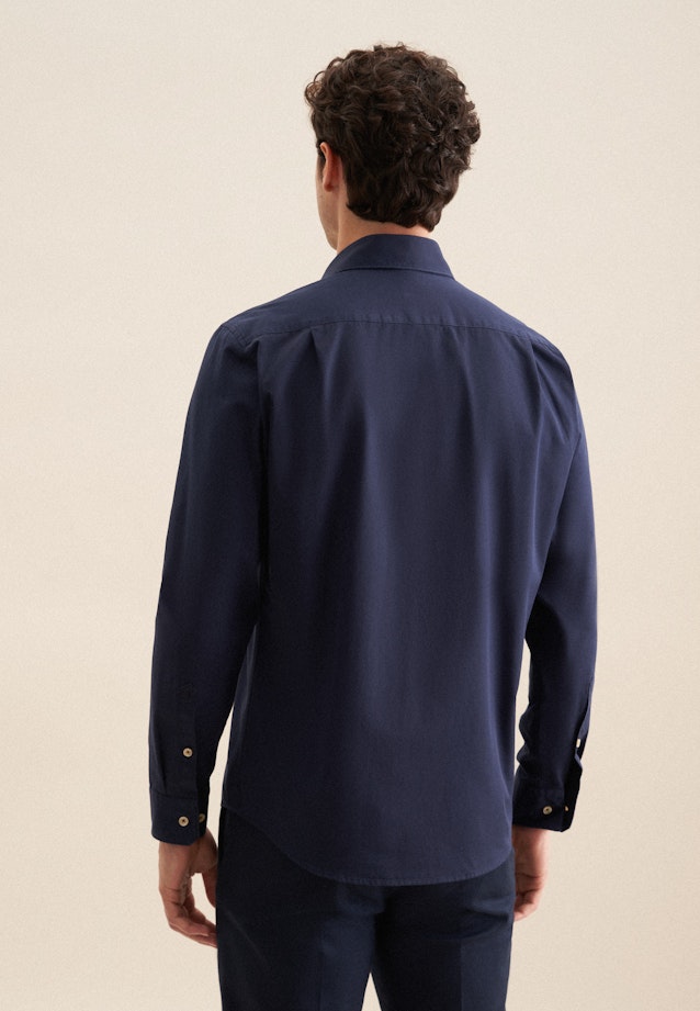 Chemise Décontractée Regular Manche Longue Sémi-Classique in Bleu Foncé |  Seidensticker Onlineshop