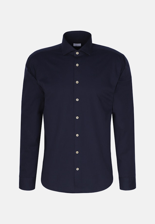 Chemise Décontractée Regular Manche Longue Sémi-Classique in Bleu Foncé |  Seidensticker Onlineshop