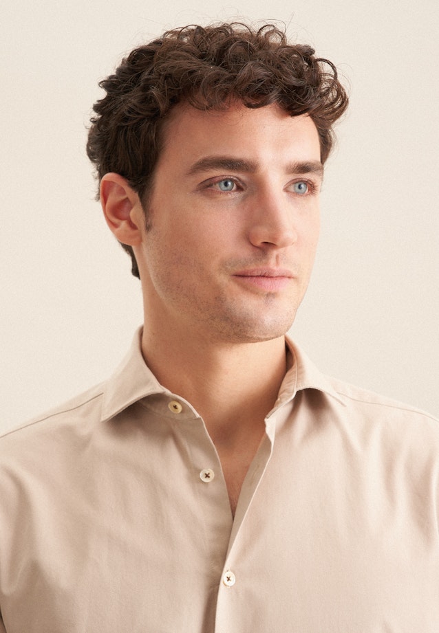 Regular Casual Hemd Uni in Beige |  Seidensticker Onlineshop