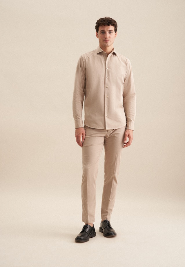 Regular Casual Hemd Uni in Beige |  Seidensticker Onlineshop