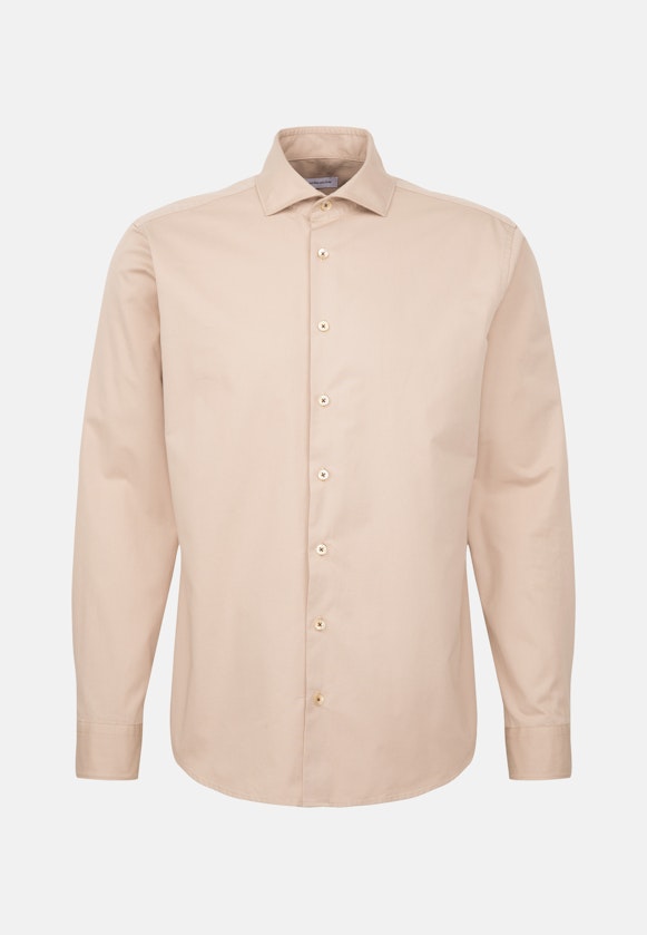 Regular Casual Hemd Uni in Beige |  Seidensticker Onlineshop