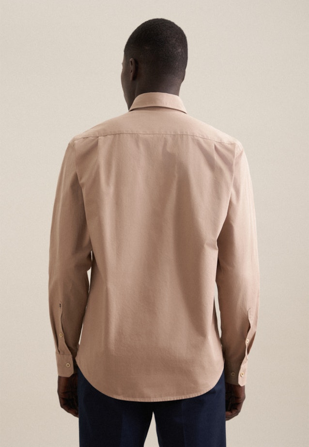 Regular Casual Hemd Uni in Braun |  Seidensticker Onlineshop