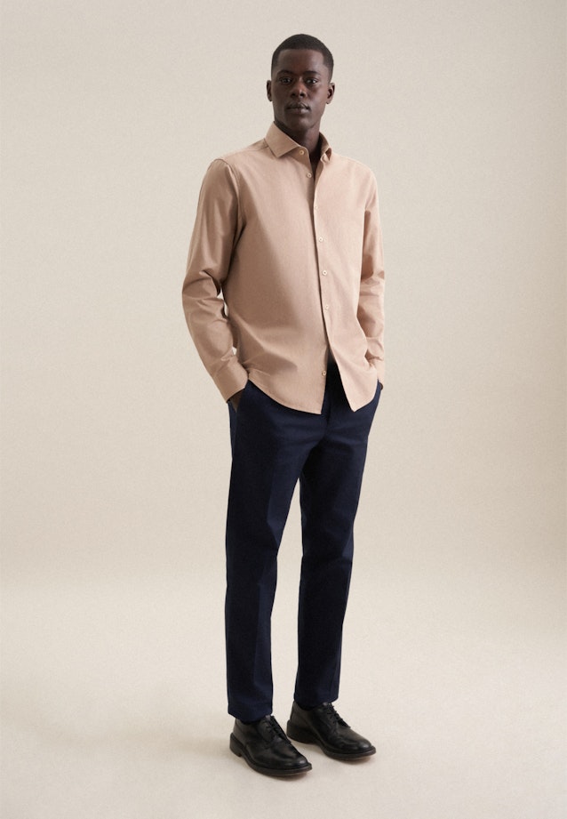 Regular Casual Hemd Uni in Braun |  Seidensticker Onlineshop