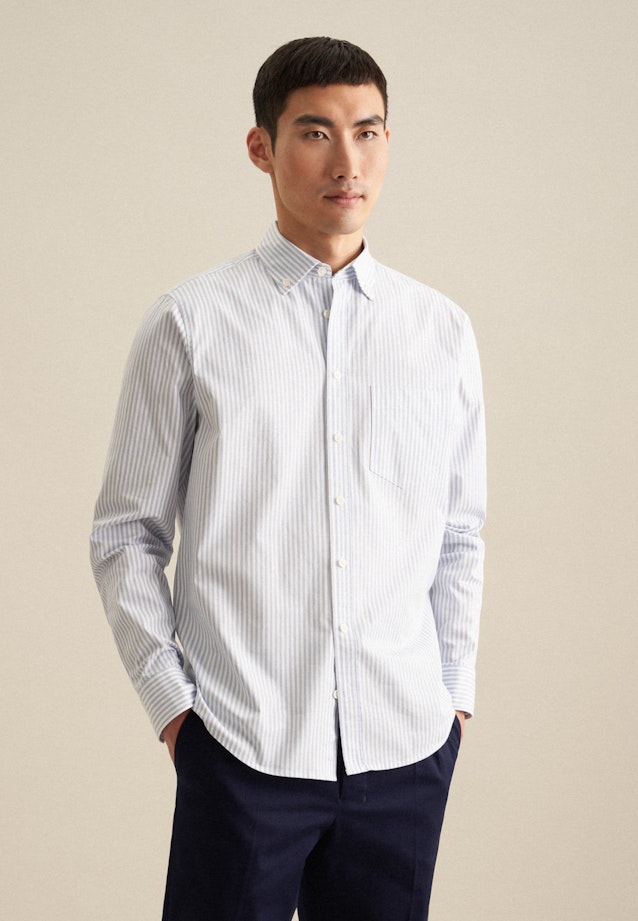 Twill Casual Hemd in Regular mit Button-Down-Kragen in Hellblau |  Seidensticker Onlineshop