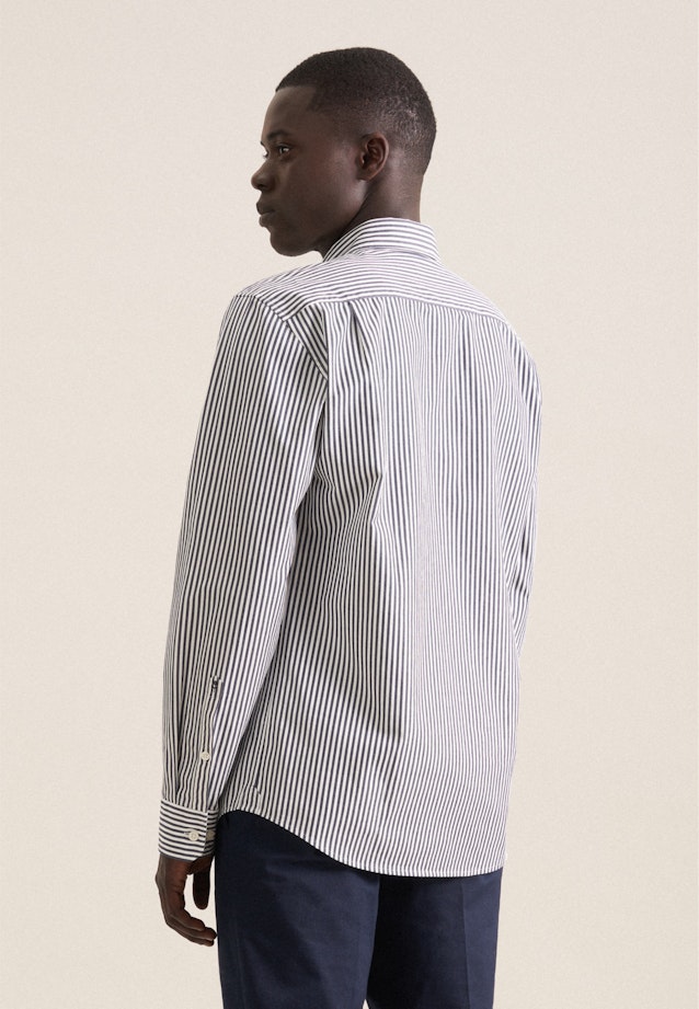 Chemise casual in Regular with Col Boutonné in Bleu Foncé |  Seidensticker Onlineshop