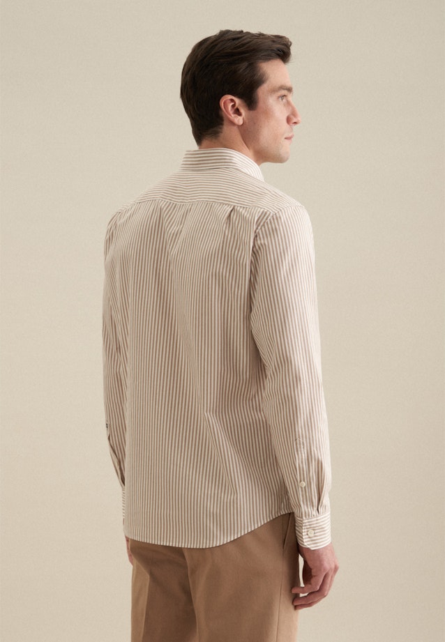 Chemise casual in Regular with Col Boutonné in Marron |  Seidensticker Onlineshop