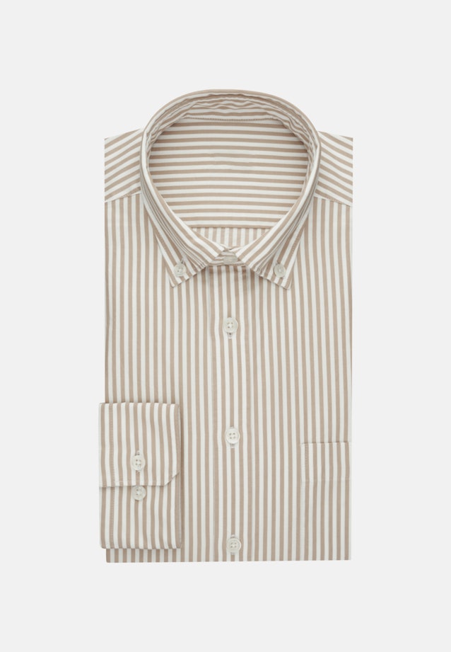 Chemise casual in Regular with Col Boutonné in Marron |  Seidensticker Onlineshop