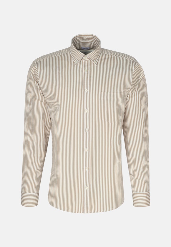 Casual overhemd in Regular with Button-Down-Kraag in Bruin |  Seidensticker Onlineshop