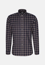 Flanell Casual Hemd in Regular mit Button-Down-Kragen in Dunkelblau |  Seidensticker Onlineshop