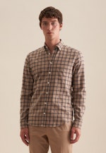 Flanell Casual Hemd in Regular mit Button-Down-Kragen in Braun |  Seidensticker Onlineshop