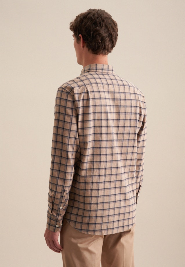 Flanell Casual Hemd in Regular mit Button-Down-Kragen in Braun |  Seidensticker Onlineshop