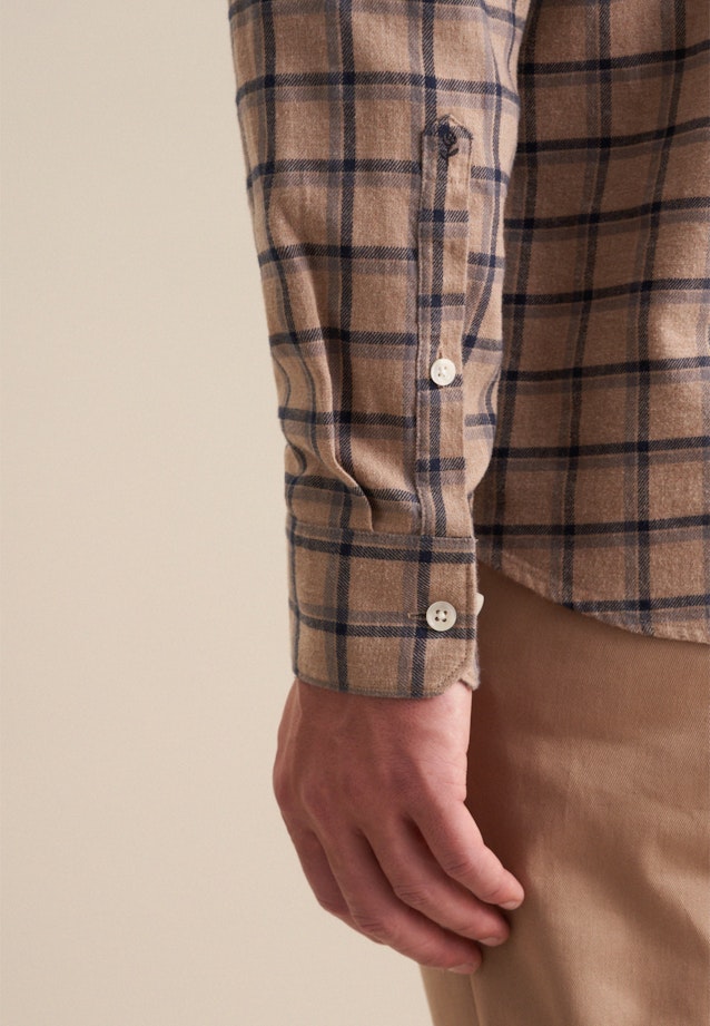 Flanell Casual Hemd in Regular mit Button-Down-Kragen in Braun |  Seidensticker Onlineshop