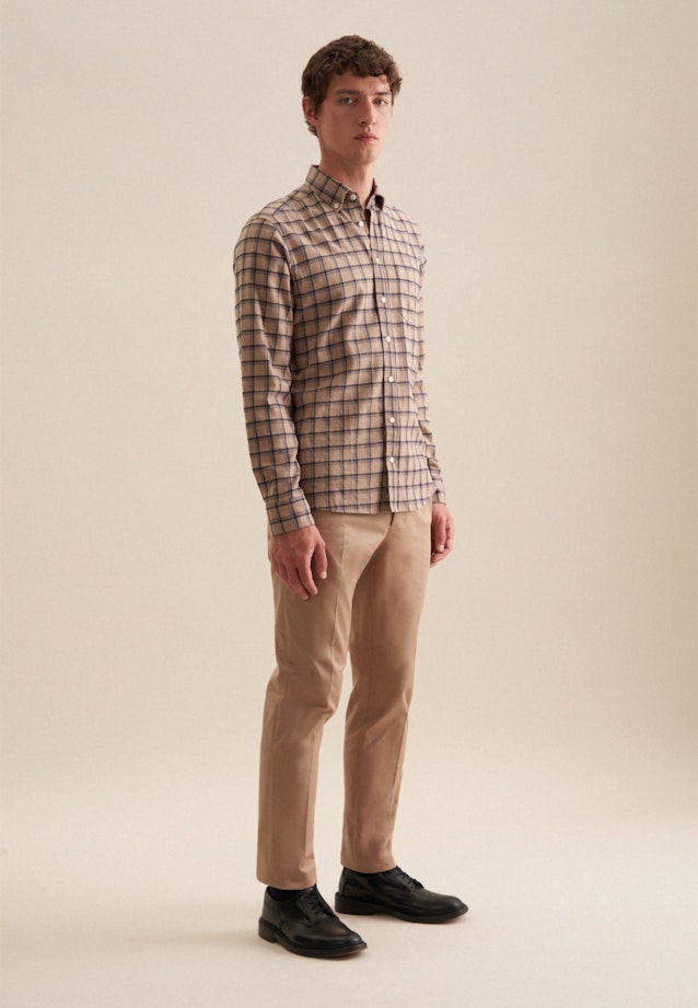 Casual Shirt in Regular with Button-Down-Collar in Brown |  Seidensticker Onlineshop