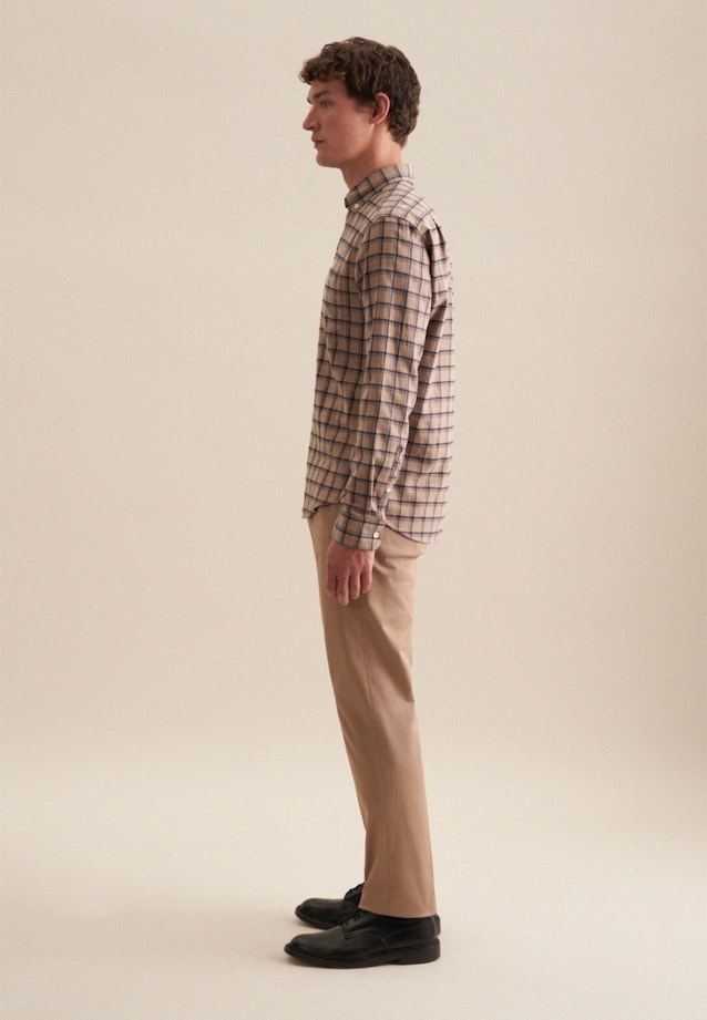 Casual overhemd in Regular with Button-Down-Kraag in Bruin |  Seidensticker Onlineshop