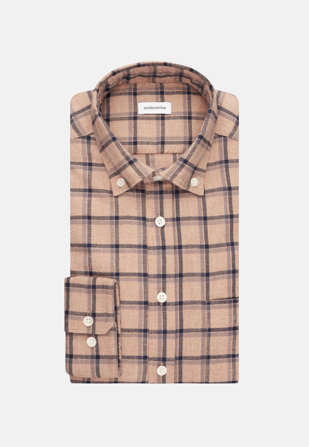 Flanell Casual Hemd in Regular mit Button-Down-Kragen in Braun |  Seidensticker Onlineshop