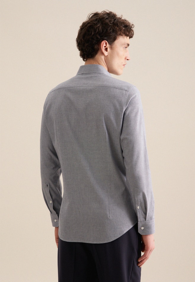 Slim Chemise en flanelle Pepita dans Bleu Foncé | Boutique en ligne Seidensticker