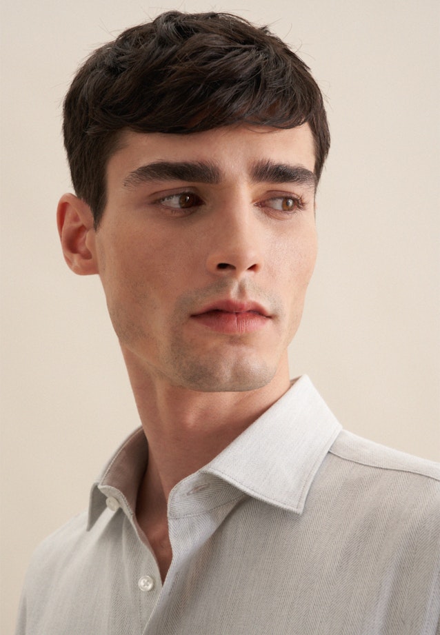 Slim Flanellhemd Streifen in Grau |  Seidensticker Onlineshop