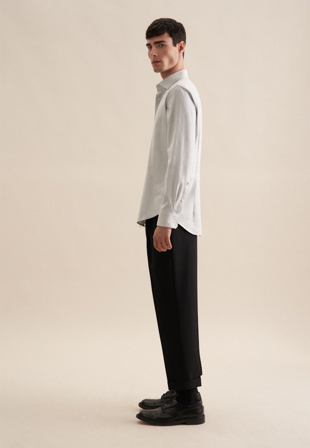 Slim Flanellhemd Streifen in Grau |  Seidensticker Onlineshop