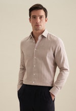 Chemise en flanelle Slim Fil à fil Col Kent in Marron |  Seidensticker Onlineshop