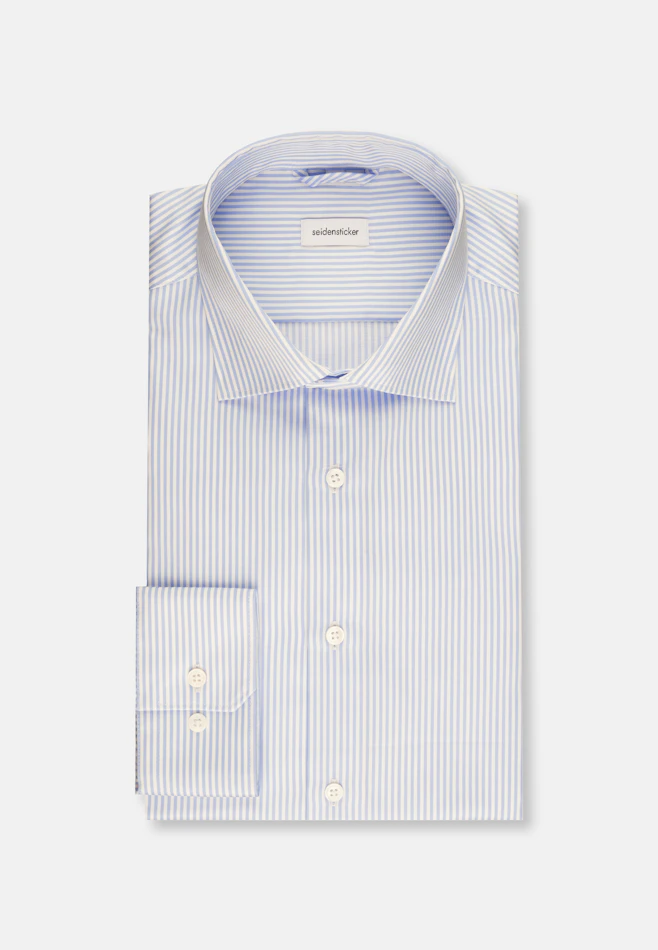 Shaped Business shirt Stripes in Light Blue | Seidensticker online shop