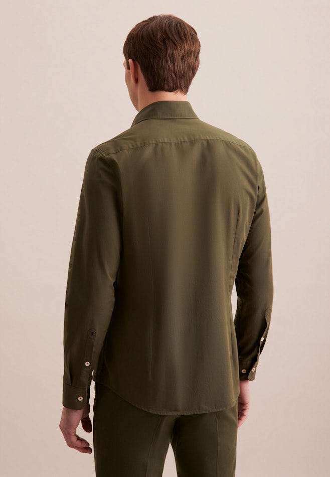 Slim Casual Hemd Uni in Grün | Seidensticker Onlineshop