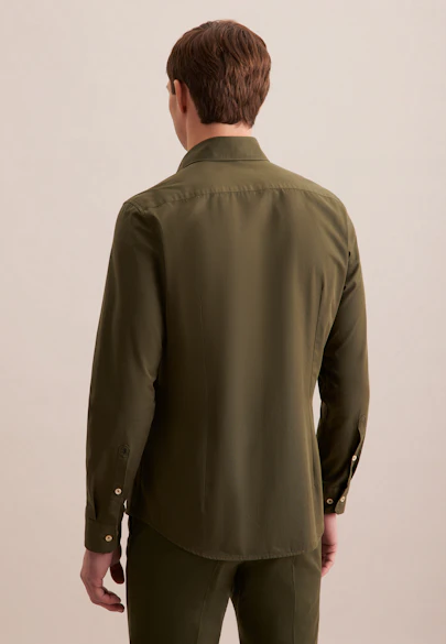 Slim Chemise décontractée Uni in Vert |  Seidensticker Onlineshop