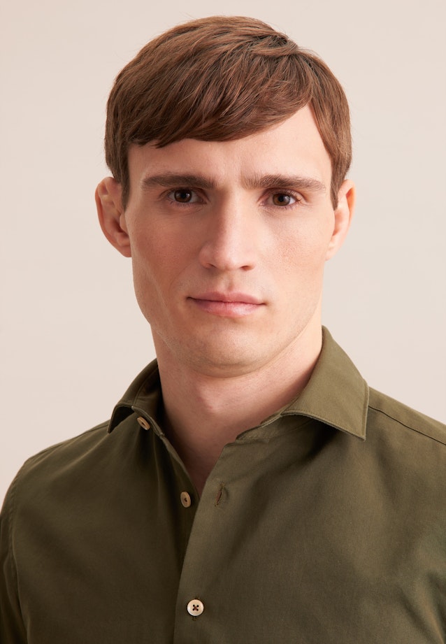 Slim Casual Hemd Uni in Grün |  Seidensticker Onlineshop