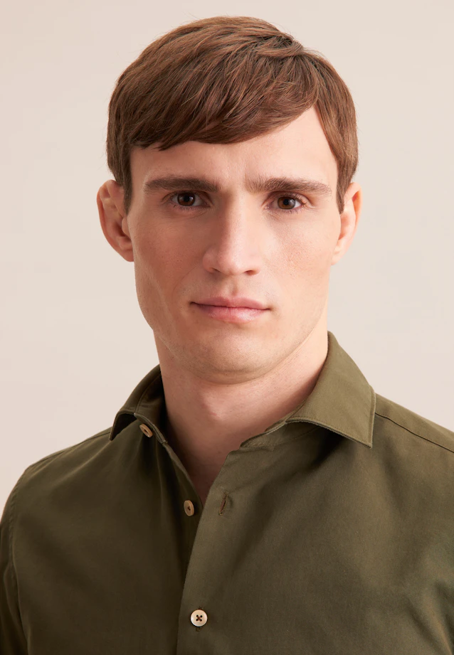 Slim Casual shirt Uni in Green |  Seidensticker Onlineshop