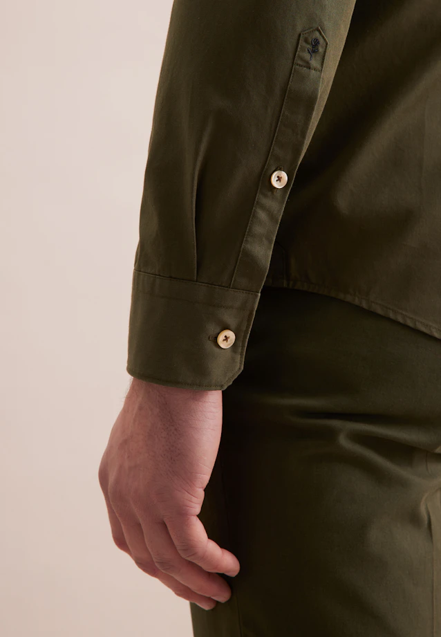 Slim Casual shirt Uni in Green |  Seidensticker Onlineshop