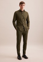 Slim Chemise décontractée Uni in Vert |  Seidensticker Onlineshop