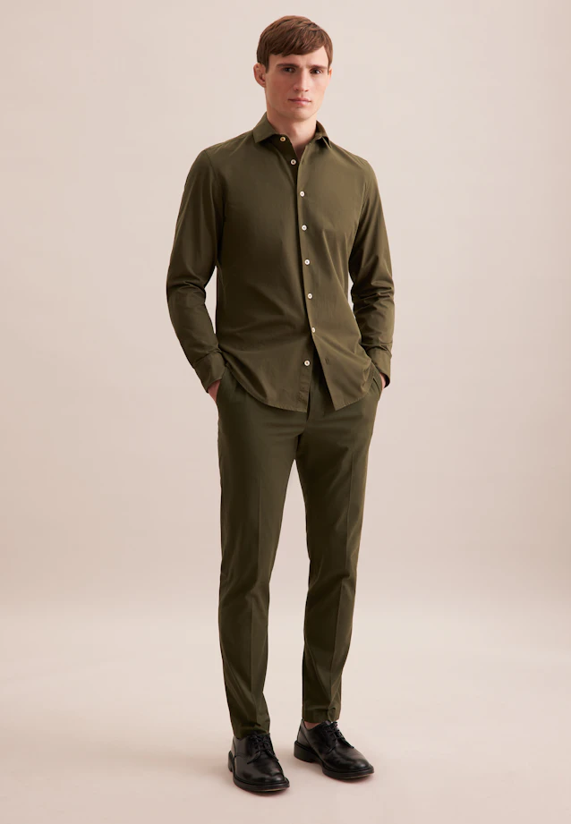 Slim Casual shirt Uni in Green |  Seidensticker Onlineshop