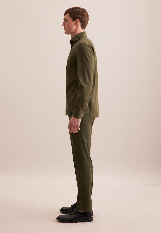 Slim Casual Hemd Uni in Grün |  Seidensticker Onlineshop