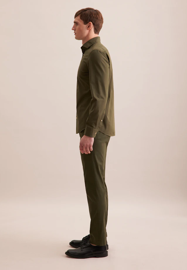 Slim Casual shirt Uni in Green |  Seidensticker Onlineshop