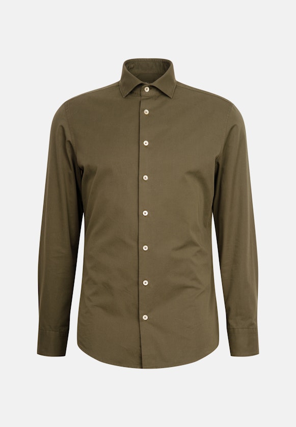 Slim Chemise décontractée Uni in Vert |  Seidensticker Onlineshop