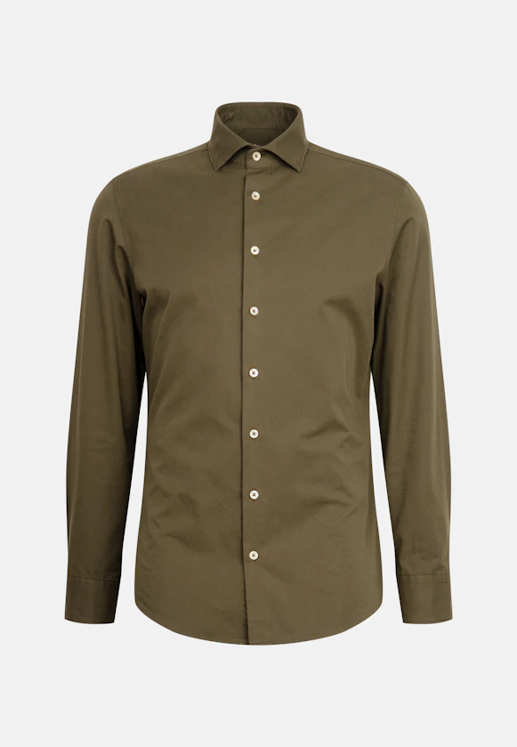 Slim Casual shirt Uni in Green |  Seidensticker Onlineshop