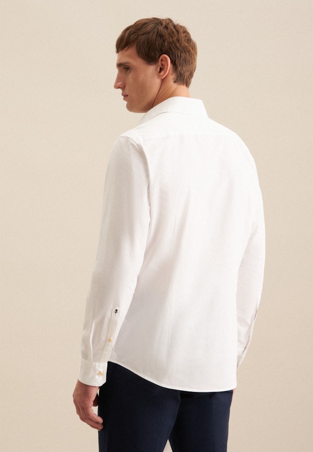 Slim Chemise décontractée Uni in Blanc |  Seidensticker Onlineshop