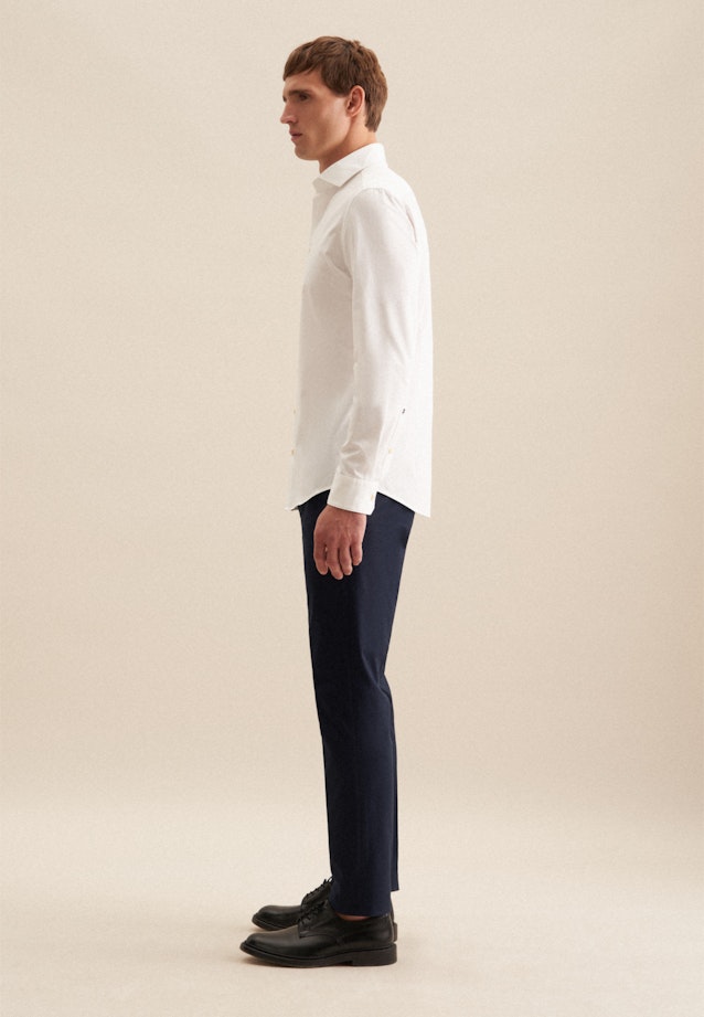 Slim Chemise décontractée Uni in Blanc |  Seidensticker Onlineshop