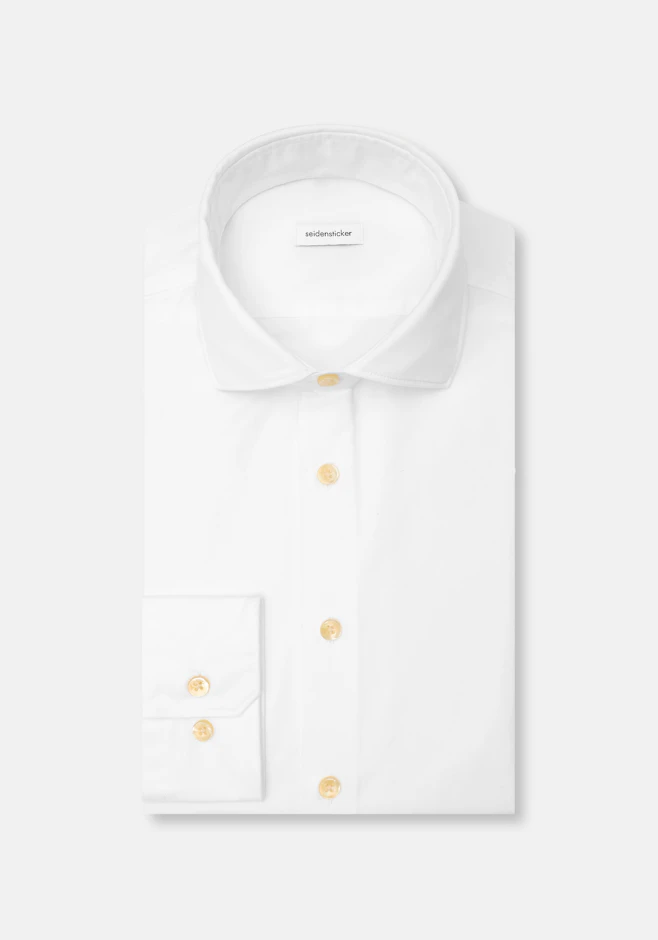 Slim Chemise décontractée Uni dans Blanc | Boutique en ligne Seidensticker