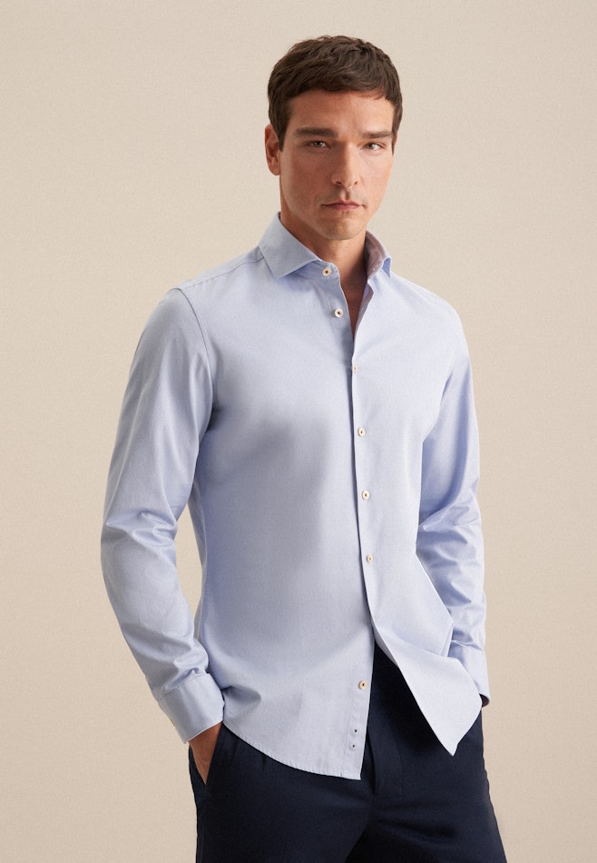 Chemise Décontractée Slim Manche Longue Sémi-Classique dans Hellblau | Boutique en ligne Seidensticker