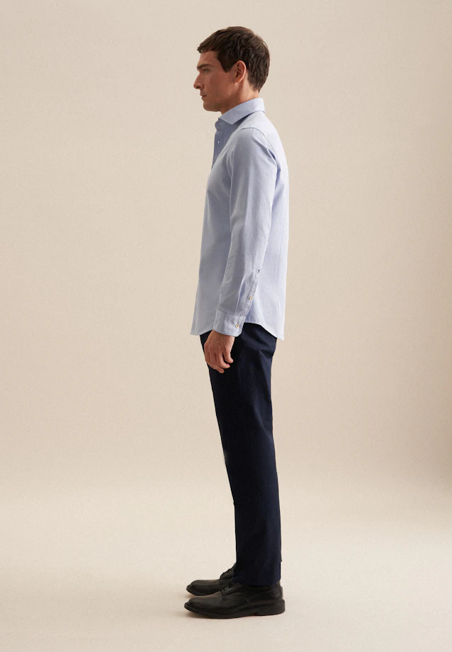 Slim Chemise décontractée Uni in Hellblau |  Seidensticker Onlineshop