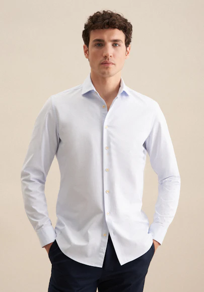 Slim Chemise décontractée Uni in Bleu Clair | Seidensticker Onlineshop
