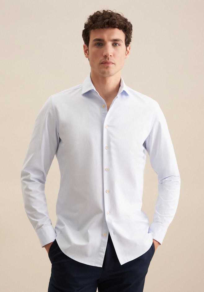 Slim Chemise décontractée Uni dans Bleu Clair | Boutique en ligne Seidensticker