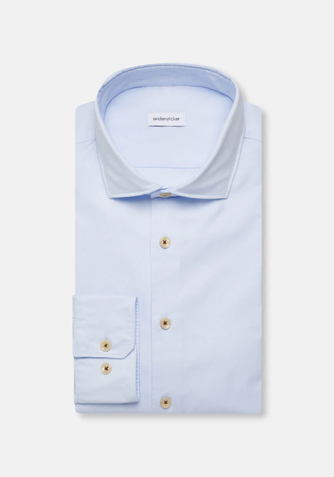 Slim Chemise décontractée Uni dans Bleu Clair | Boutique en ligne Seidensticker
