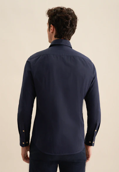 Slim Casual Hemd Uni in Dunkelblau |  Seidensticker Onlineshop