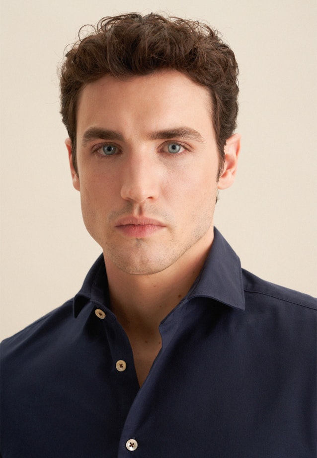 Slim Casual Hemd Uni in Dunkelblau |  Seidensticker Onlineshop