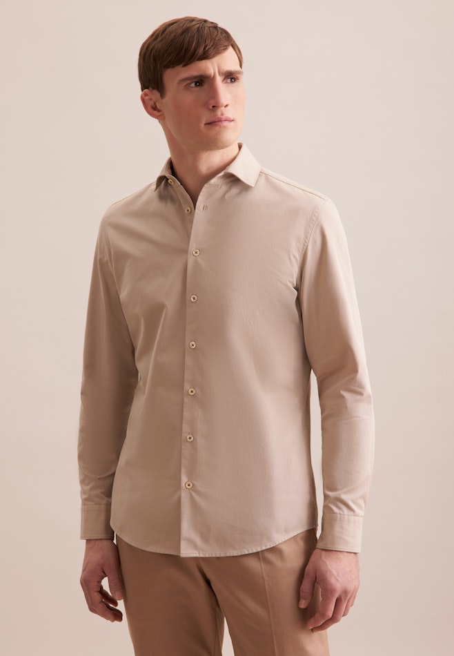 Slim Casual shirt Uni in Beige | Seidensticker online shop