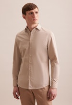 Slim Chemise décontractée Uni in Beige |  Seidensticker Onlineshop